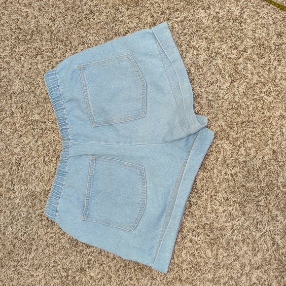 Forever 21 light blue chambray cuffed shorts drawstring waistband - Picture 8 of 8